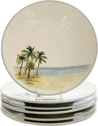 ABBIAMO TUTTO Set Of 6 Palm Breezes Dinner Plates