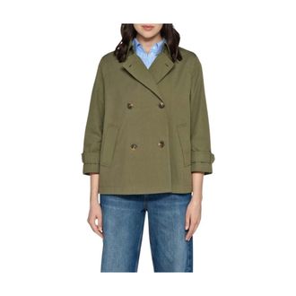 Geox Lampedusa Korte Trenchcoat - Dames - Trenchcoats - Groen - XS - Katoen - Jassen