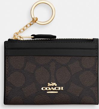 Coach Mini Skinny Id Case In Signature Canvas