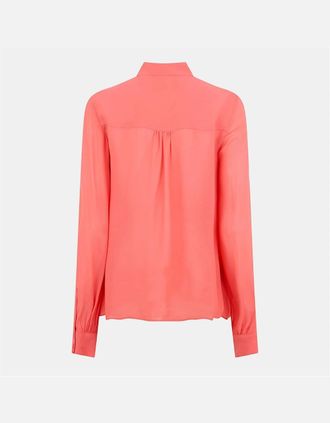 Ted Baker Womens Relaxed Fit Band Collar Long Sleeve Cuff Shirt - Pink/Orange/Red - Size: 12