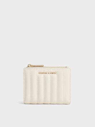 Charles & Keith Donna Crinkle-Effect Panelled Top-Zip Wallet