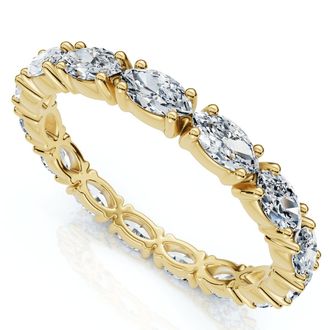 Pompeii3 3/4Ct Marquise East To West Diamond Eternity Ring 14k Gold Lab Grown