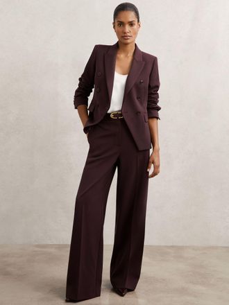 Reiss Berry Petite Wide-leg Suit Trousers, 14