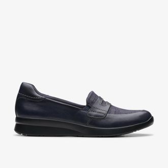 Clarks Ellowyn Penny Navy Leather