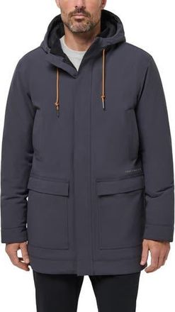 Travis Mathew Mountain Pass Waterproof Hooded Long Jacket in Ebony at Nordstrom Rack, Size Xx-Large