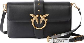 Pinko Rectangular Crossbody Bag With Gold-Tone Bird Clasp