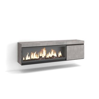 Skraut Home Skraut Home - Mueble Tv, Televisi&oacute;n, Muebles De Sal&oacute;n, Almacenaje, 160, Para Tv Hasta 65, Chimenea El&eacute;ctrica Xxl, Colgado, Suspendido, Estilo Moderno,