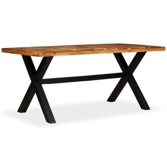 Berkfield Home Dining Table Solid Acacia & Mango Wood 180x90x76 cm in Brown | Size: 180 x 90 x 76 cm