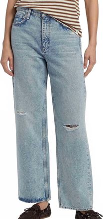 Rag & Bone Shea High Rise Relaxed Straight Jeans In Calypso Holes