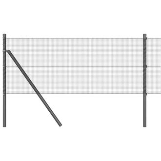 Berkfield Home Welded Wire Fence with 13 Posts Grey 0.5x100 m Steel