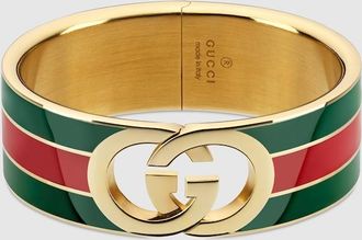 Gucci Interlocking Bangle Bracelet, Gold-toned metal, Gold-toned metal