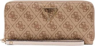 Guess Printed Zip Wallet with Multiple Pockets - Dames - Portefeuilles - Beige - ONE Size - Accessoires