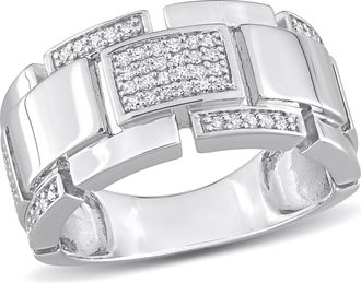 Mimi & Max 1/4ct TW Diamond Mens Ring in Sterling Silver