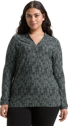 Tom Tailor T-Shirt TOM TAILOR PLUS, Damen, Gr. 44, irregular moss graphic design, Single Jersey, Obermaterial: 95% Viskose, 5% Elasthan, bedruckt, gemustert, reg