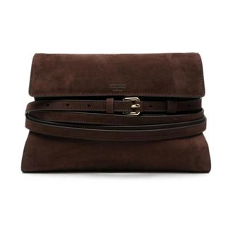 Moschino Borsa a tracolla in camoscio di vitello - - Bags - Donna - Marrone - ONE SIZE