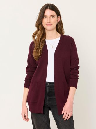 Fat Face FatFace Selene Burgundy Red Knitted Longline Cardigan