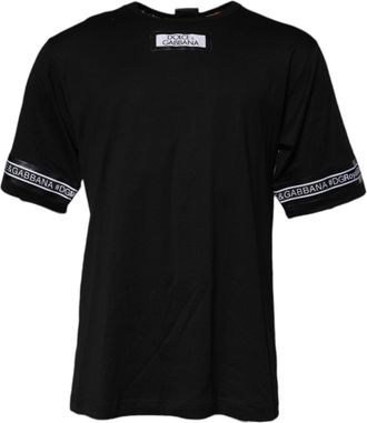 Dolce & Gabbana Mens Black dgmillennials Cotton Crew Neck T-Shirt