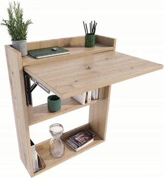 OEM Scrivania Pieghevole Da Parete Artisan Oak Per Ufficio, Studio, Soggiorno, Mk