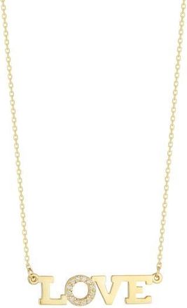 Ember Fine Jewelry Love Pendant Necklace in Gold at Nordstrom Rack