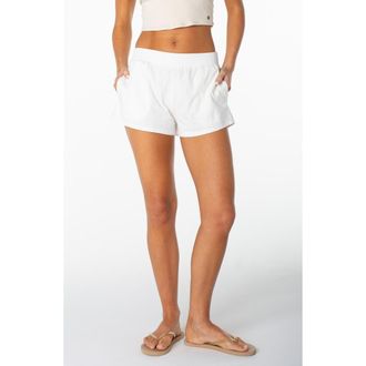 Roxy Summer Fling Cotton Jersey Shorts in Cloud Dancer at Nordstrom, Size Xx-Large