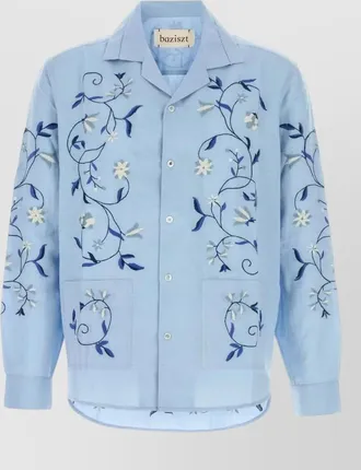 Baziszt embroidered cotton blend shirt