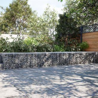 Berkfield Home Gabion Basket with Cover 1000x100x50 cm Galvanised Iron in Silver | Size: 1000 x 100 x 50 cm
