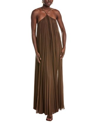 Michael Kors Chiffon Halter Pleat Gown