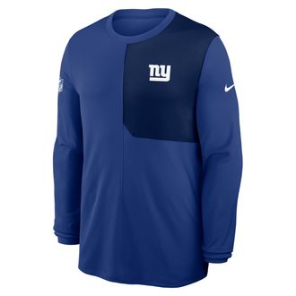 Nike New York Giants Sideline Coach Nike Mens Dri-FIT NFL Long-Sleeve Top in Blue | 03B10DGE8I-81D