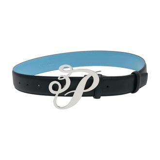 3.Paradis Belts, unisex, Black, Size: M 3P Cursive Logo Large Belt