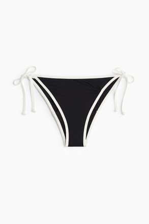 H&M Tie-Tanga Bikinihose - Schwarz/Weiss