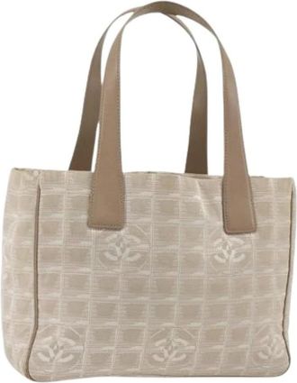 Chanel Pre-owned Vintage Nylon Tote Bag - Dames - Vintage Shopper - Beige - ONE Size - Nylon - Vintage