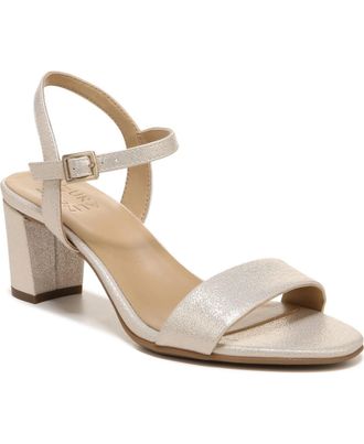 Naturalizer Womens Naturalizer Bristol Dress Sandals Gold Faux Leather Block Heel ZAP1564