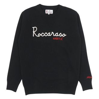 Saint Barth Round-neck Knitwear, male, Black, Size: L Heron Round-Neck Sweater