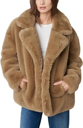 Blank NYC Faux Fur Jacket Womens Coat Iced Frappe : MD, Spandex/Polyester/Faux Fur
