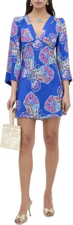 Rixo Rixo, Dames, Jurken, Blauw, Maat: L Viscose
