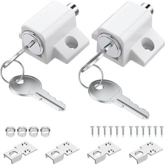 OEM Cerradura Para Puerta Corrediza De Patio, Blanca, Cerraduras Para Puertas Corredizas, Bloquea Ventanas O Puertas Corredizas De Patio Con Llaves, Mayor
