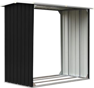 vidaXL Caseta De Jard&iacute;n Para Le&ntilde;a Acero Galvanizado Gris 172x91x154 Cm Vidaxl