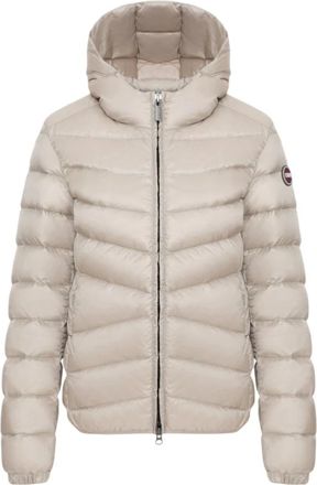 Colmar Jassen, Dames, Beige, L, Nylon, Beige Gewatteerde Hooded Winterjas