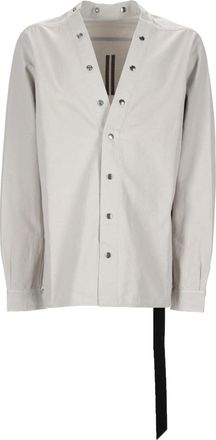 Rick Owens Larry Cotton V-Neck Strap Shirt