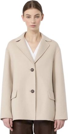 Max Mara Wool Drap Jacket - female - Max Mara - Blazers - Beige - XS - Jackets