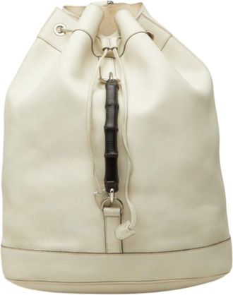 Gucci White Leather Backpack (Pre-Owned)