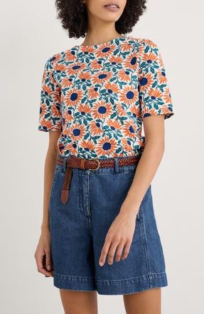 Seasalt Cornwall Poisson Print Organic Cotton Shirt in Bold Sunflower Chalk at Nordstrom, Size 14 Us