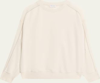 Brunello Cucinelli Sheer-Sleeve Sweatshirt