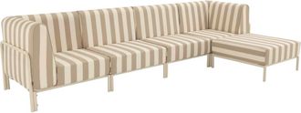 Oviala Conjunto de jard&iacute;n bajo modular a rayas para 5 personas Beige
