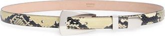Khaite Lucca Snakeskin Embossed Leather Belt in Natural at Nordstrom, Size 100