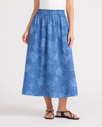 Ellen Tracy Womens Pull-On Maxi Skirt with Side Pockets