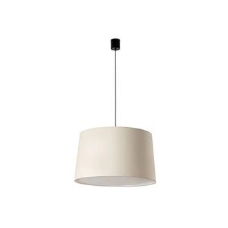 Faro Barcelona Faro Samba Simple L&aacute;mpara De Techo Colgante Cil&iacute;ndrica, Color Negro Mate, Lino, 3 Bombillas E27