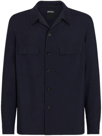 Ermenegildo Zegna Alba Oasi-cashmere overshirt - men - Cashmere/Cupro - S - Blue
