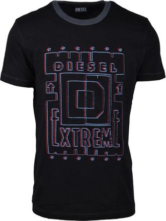 Diesel tshirt - Heren - T-shirts - Zwart - M - Katoen - Tops