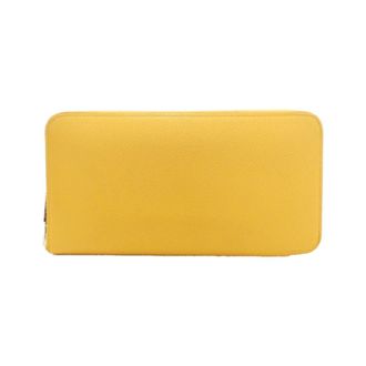 Herm&egrave;s Jaune Epsom Leather Silk Long Wallet (Bi-Fold) (Pre-Owned)